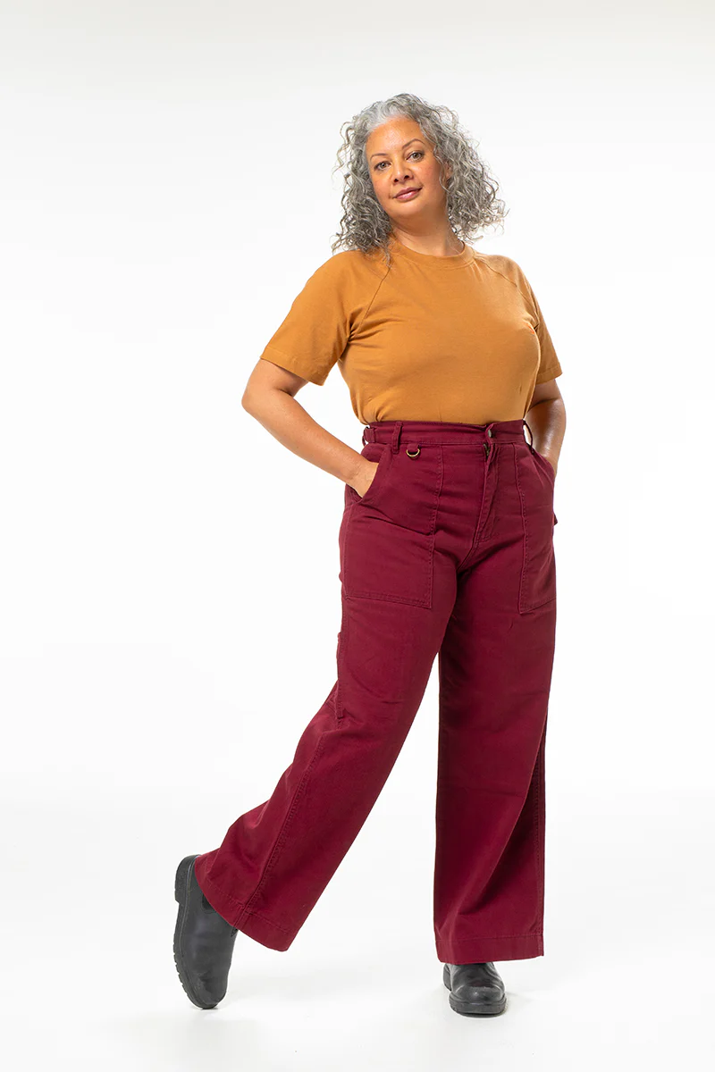 Construction Pants - Burgundy - Image 3
