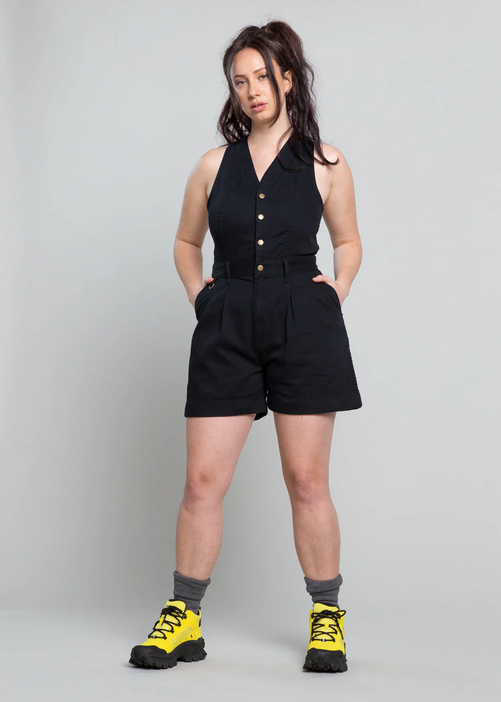 Cropped Roper Suit - No Waist Adjusters - Black - Image 3