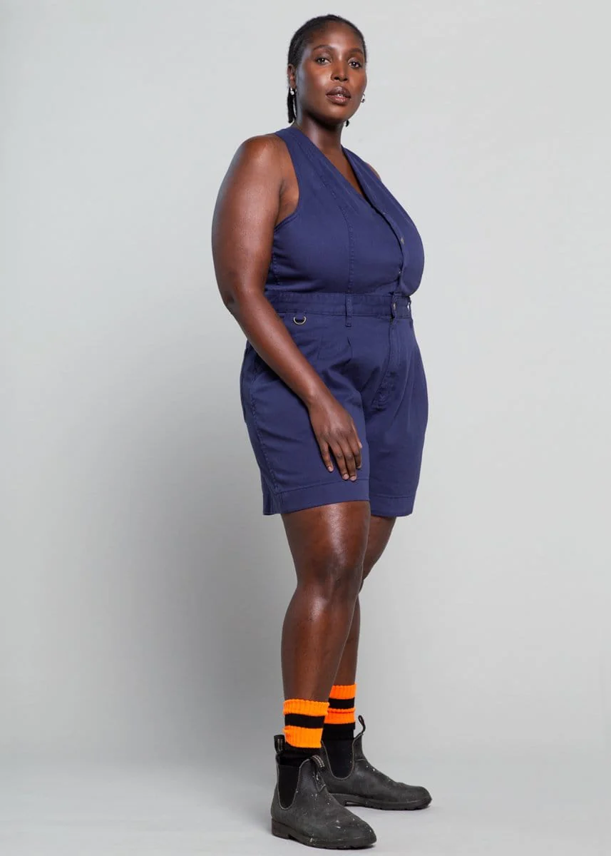 Cropped Roper Suit - No Waist Adjusters - Blue - Image 2
