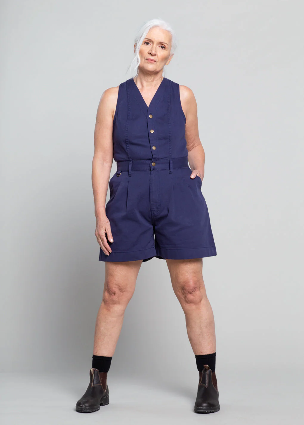 Cropped Roper Suit - No Waist Adjusters - Blue - Image 5