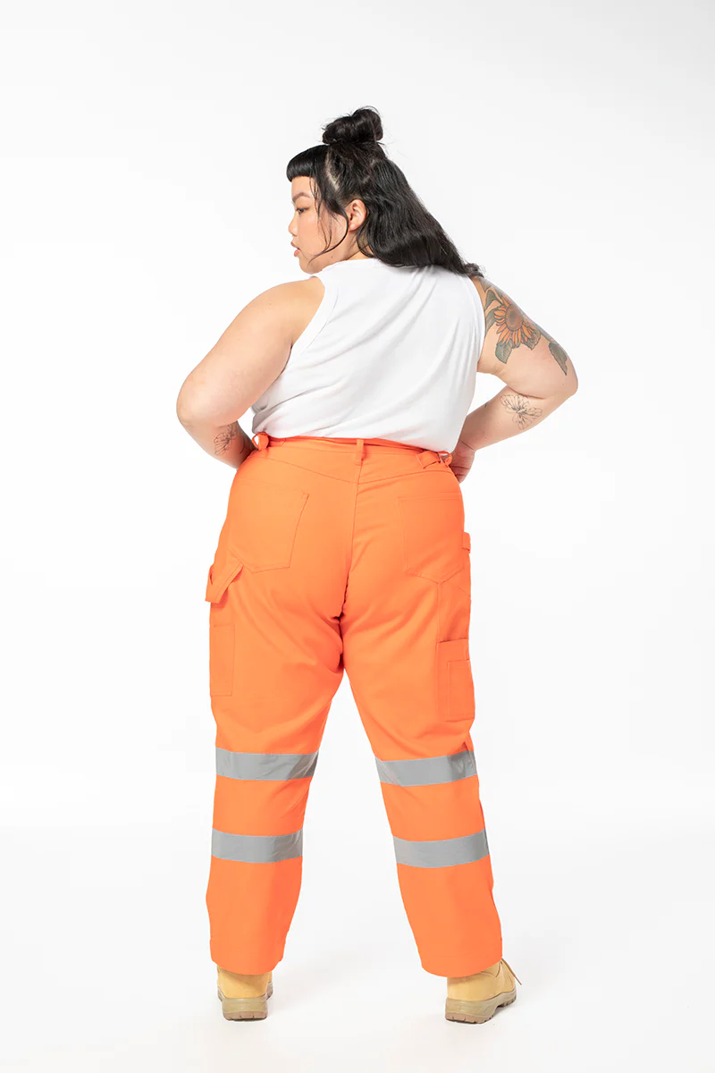 Hi Vis 2 Way Work Pants Orange - Image 6