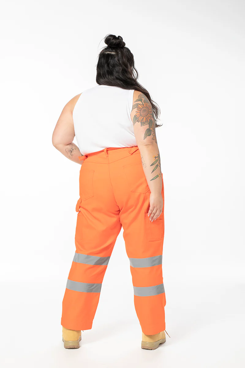 Hi Vis 2 Way Work Pants Orange - Image 7