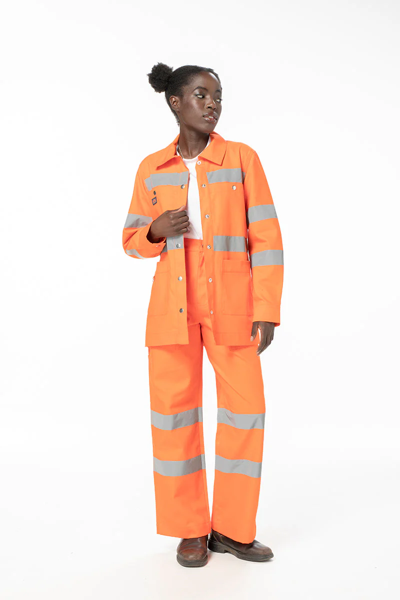 Hi Vis Construction Jacket Orange - Image 2