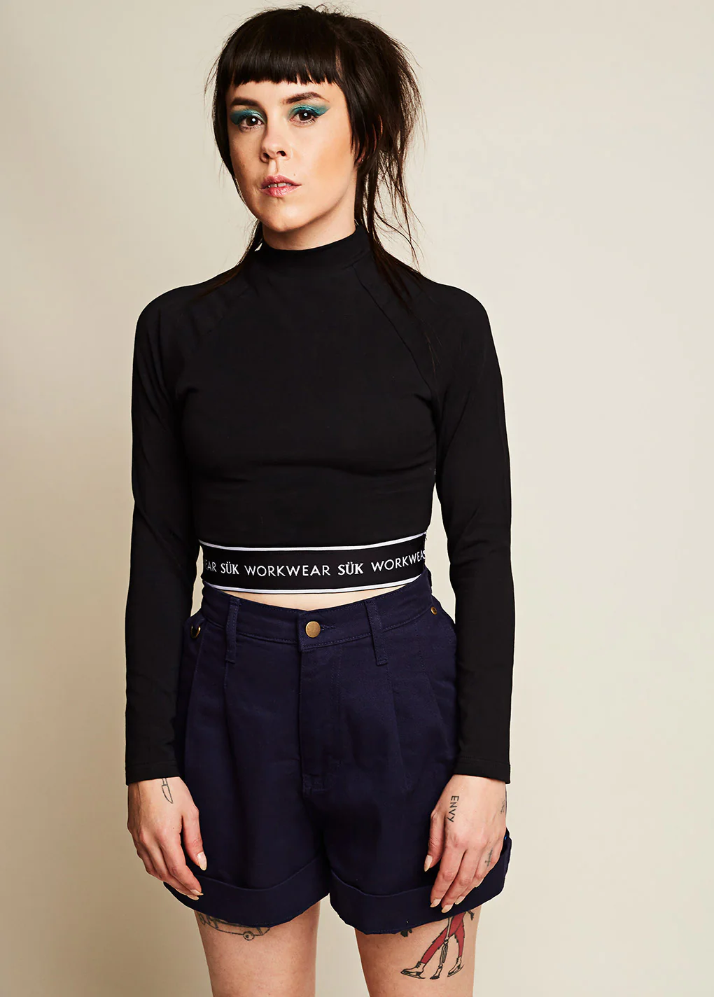 Long Sleeve Crop Top - Black - Image 13
