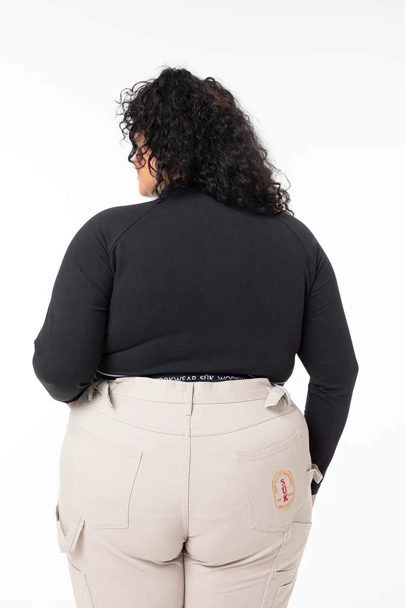Long Sleeve Crop Top - Black - Image 4