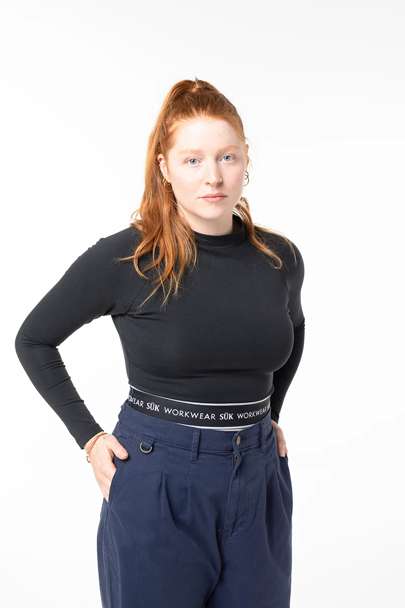 Long Sleeve Crop Top - Black - Image 7