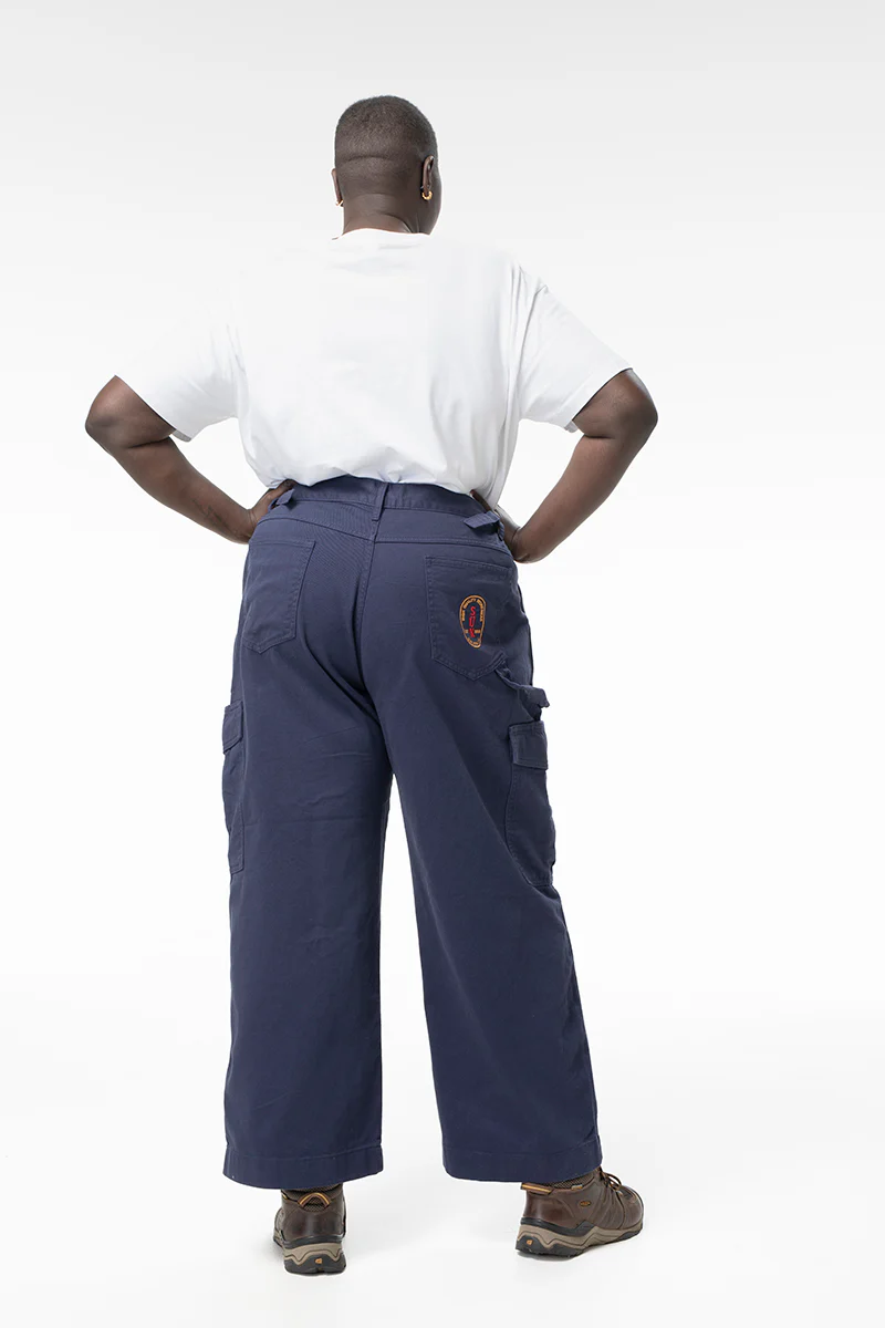 Mid Rise Cargo Pants - Blue - Image 3