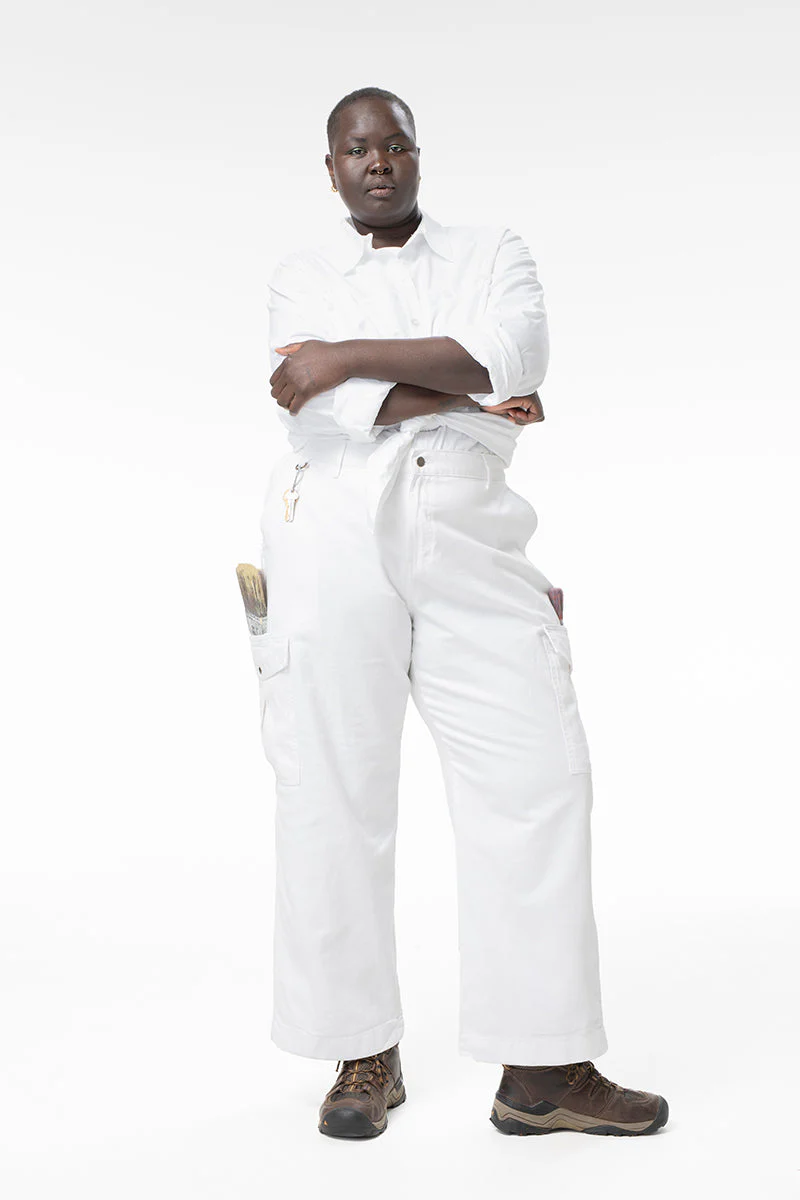 Mid Rise Cargo Pants - White - Image 4