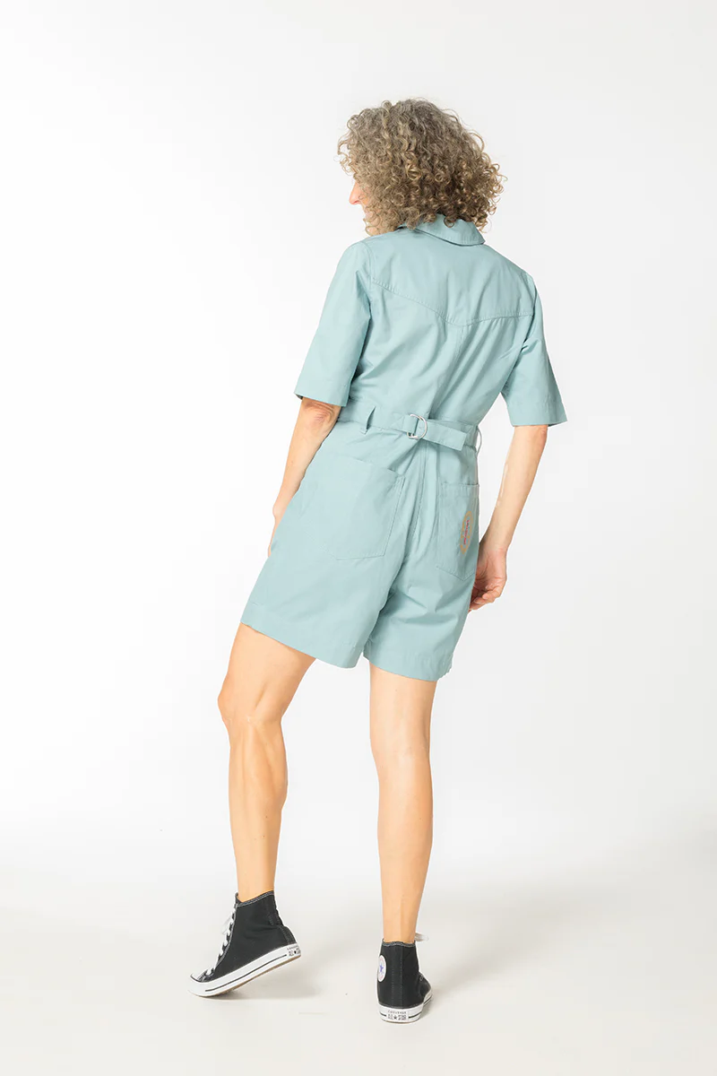 Ripstop Cropped Lagoon Suit -  Long Body - Cement - Image 2