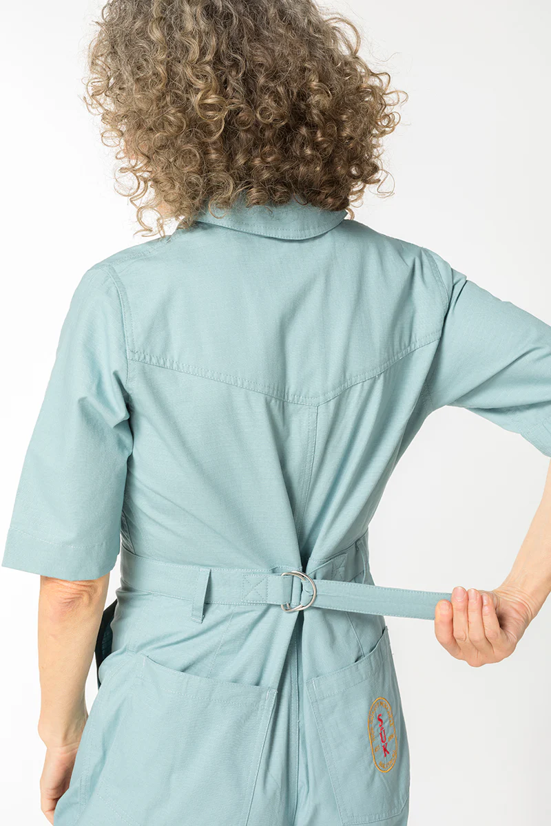 Ripstop Cropped Lagoon Suit -  Long Body - Cement - Image 4
