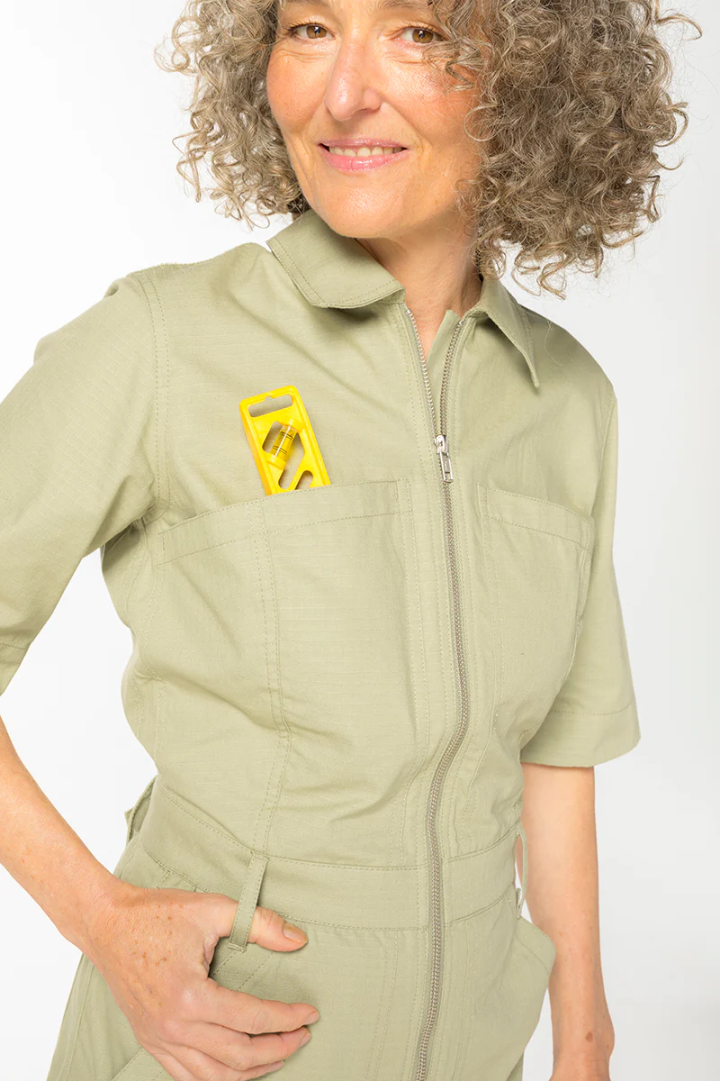 Ripstop Cropped Lagoon Suit - Long Body - Khaki - Image 4