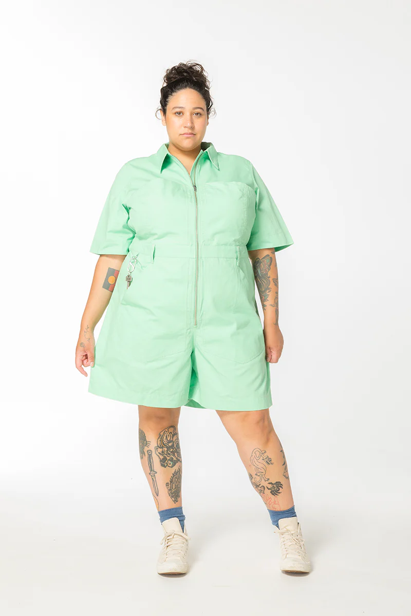Ripstop Cropped Lagoon Suit - Long - Pastel Ming Green - Image 2