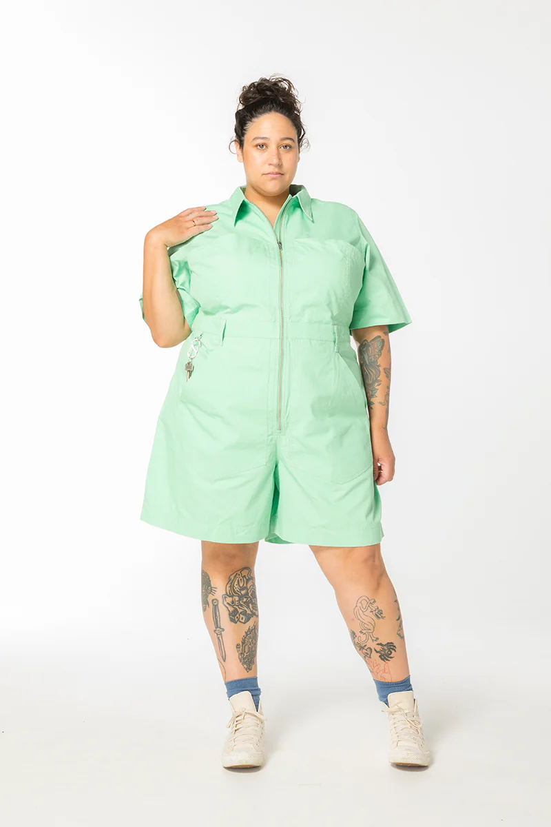 Ripstop Cropped Lagoon Suit - Long - Pastel Ming Green - Image 3