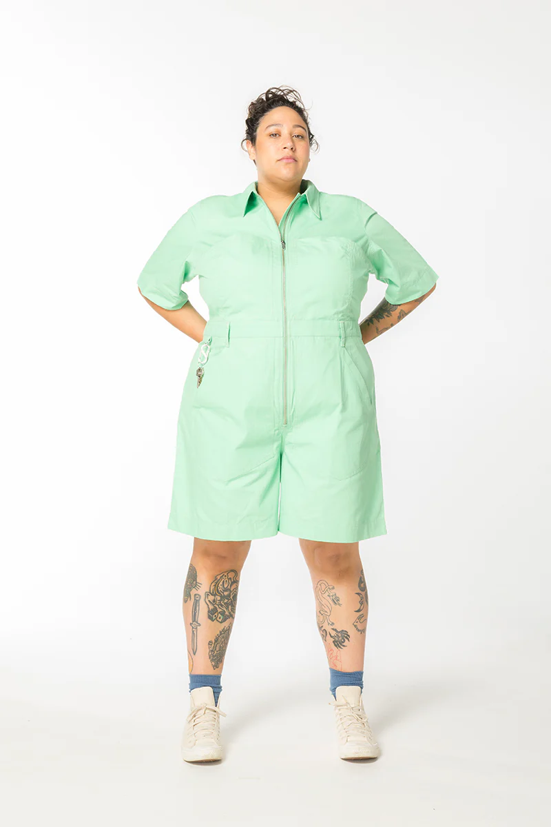 Ripstop Cropped Lagoon Suit - Long - Pastel Ming Green - Image 4