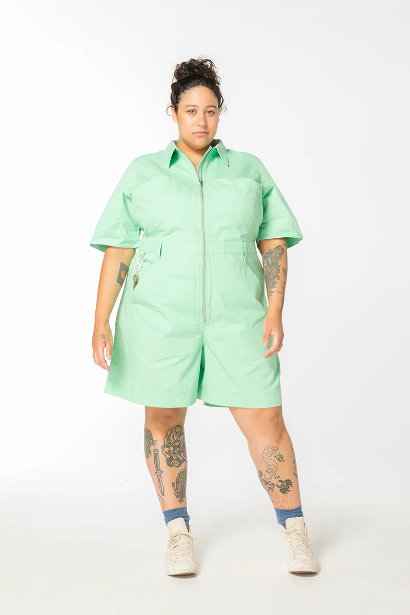 Ripstop Cropped Lagoon Suit - Long - Pastel Ming Green - Image 5