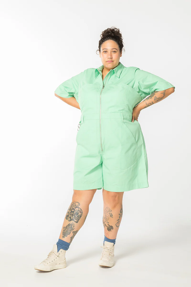 Ripstop Cropped Lagoon Suit - Long - Pastel Ming Green - Image 6
